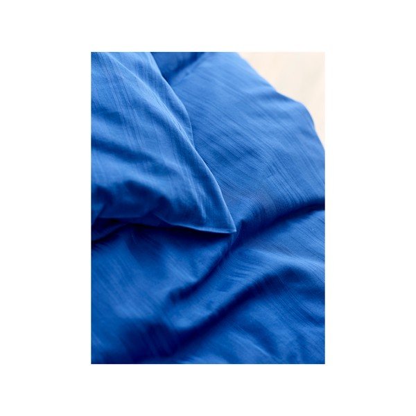 Temno modra enojna podaljšana posteljnina iz damasta 140x220 cm Noble – Södahl-image-2