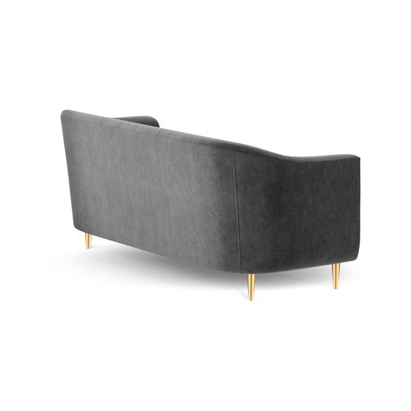 Temno siva žametna zofa Kooko Home Corde, 175 cm-image-3