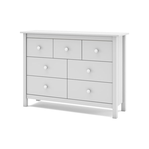 Bela nizka otroška komoda iz masivnega bora 110x80 cm Max – Marckeric-image-4