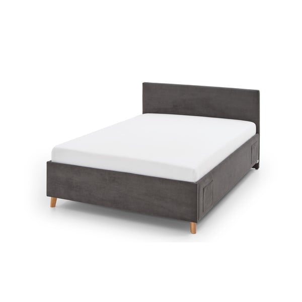 Antracitno siva oblazinjena otroška postelja s prostorom za shranjevanje z letvenim dnom 120x200 cm Cool – Meise Möbel