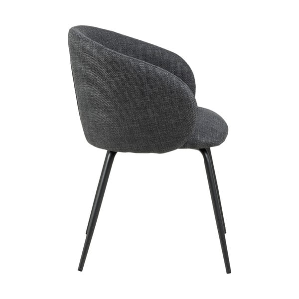 Temno sivi oblazinjeni jedilni stoli v kompletu z nasloni za roke 2 ks Eleanor – Actona-image-3