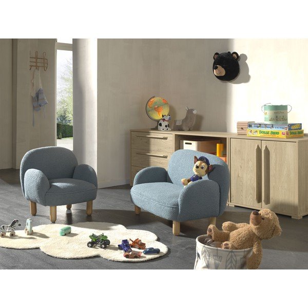 Bež otroška sedežna garnitura iz tkanine bouclé 89 cm Rocky – Vipack-image-1