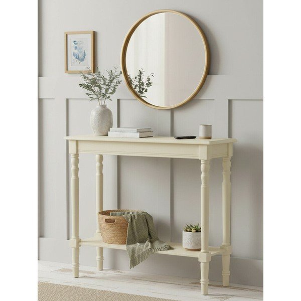 Slonokoščena stranska mizica iz masivnega bora 30x80 cm Heritage – Premier Housewares-image-2