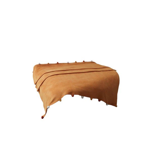 Gorčično rumeno pregrinjalo iz flisa 200x220 cm Pom Pom – Mijolnir