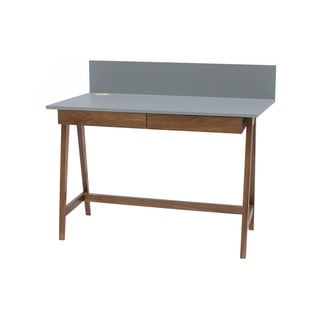 Siva pisalna miza s podnožjem iz jesenovega lesa Ragaba Luka, dolžina 110 cm