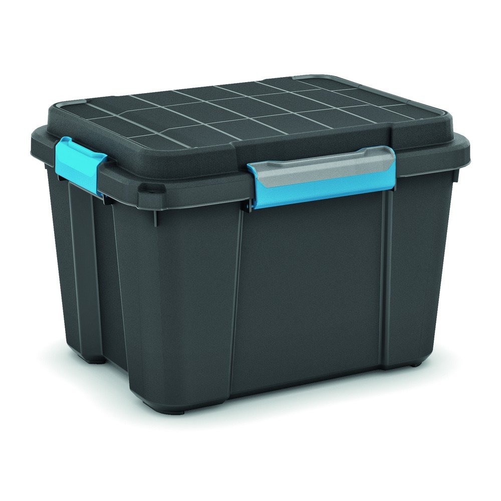 Črna plastična škatla za shranjevanje s pokrovom Scuba Box