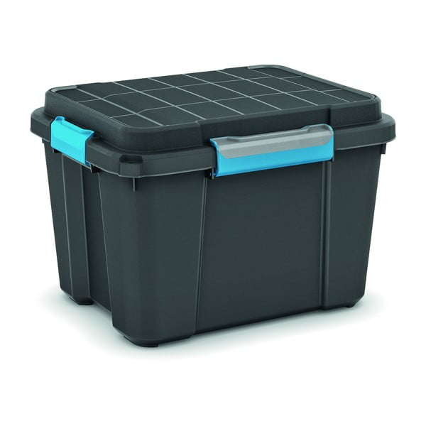 Črna plastična škatla za shranjevanje s pokrovom 49,5x39x34 cm Scuba Box – KIS