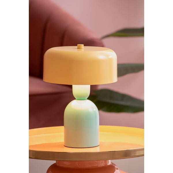 Rumena/turkizna namizna svetilka (višina 24 cm) Double Funky – Leitmotiv-image-1