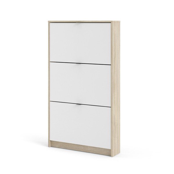Bela preklopna omarica za čevlje v hrastovem dekorju Shoes – Tvilum-image-3