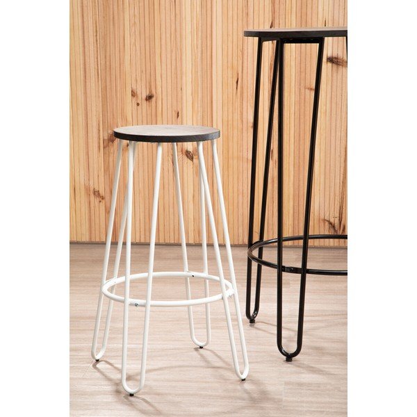 Bel/v naravni barvi barsko stol iz masivnega bresta (višina sedeža 75 cm) District – Premier Housewares-image-1