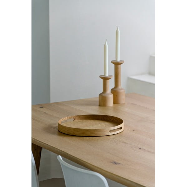 Okrogel lesen pladenj iz hrasta Wireworks Busboy, ø 30,8 cm-image-1