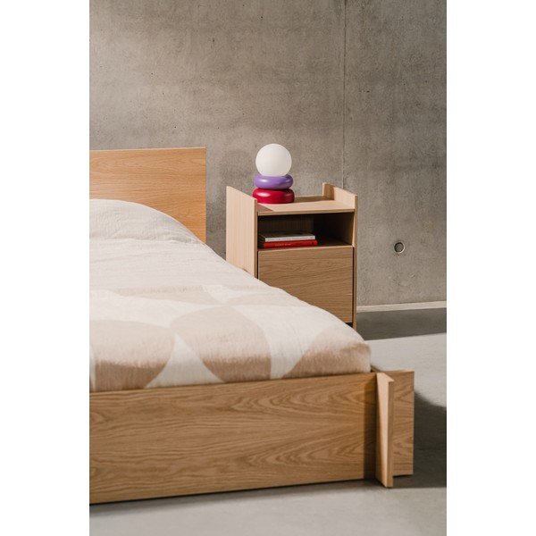 Rdeča/vijolična namizna svetilka iz masivnega lesa s steklenim senčilom (višina 24 cm) Otem – noo.ma-image-2