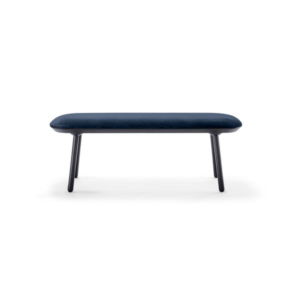 Modro-črna žametna klop EMKO Naïve, 140 cm-image-2