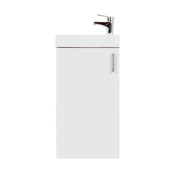 Bela nizka stenska omarica z umivalnikom brez pipe 40x79 cm Oia – STOLKAR