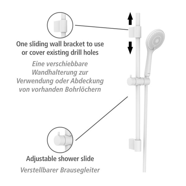Bela tuš garnitura iz nerjavečega jekla 70 cm Watersaving – Wenko-image-4