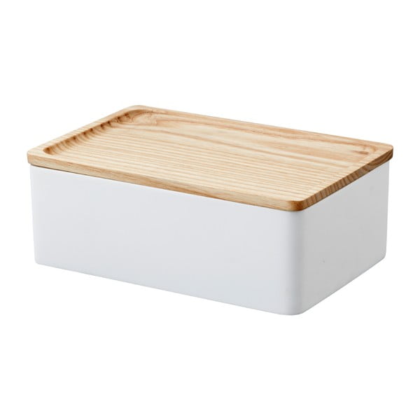 Bela škatla za shranjevanje s pokrovom 18.5x12.5x7 cm Rin – YAMAZAKI