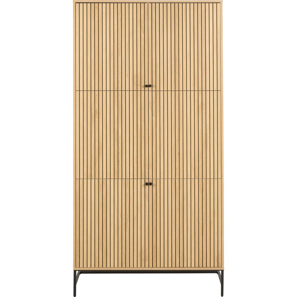 Garderobna omara v hrastovem dekorju v naravni barvi 99x200x60 cm Albany