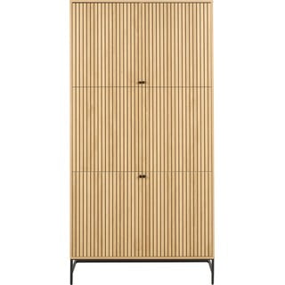 Garderobna omara v hrastovem dekorju v naravni barvi 99x200x60 cm Albany  – Actona