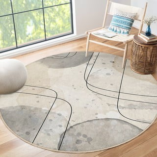Bež pralna okrogla preproga ø 150 cm Simple Lines – Mila Home