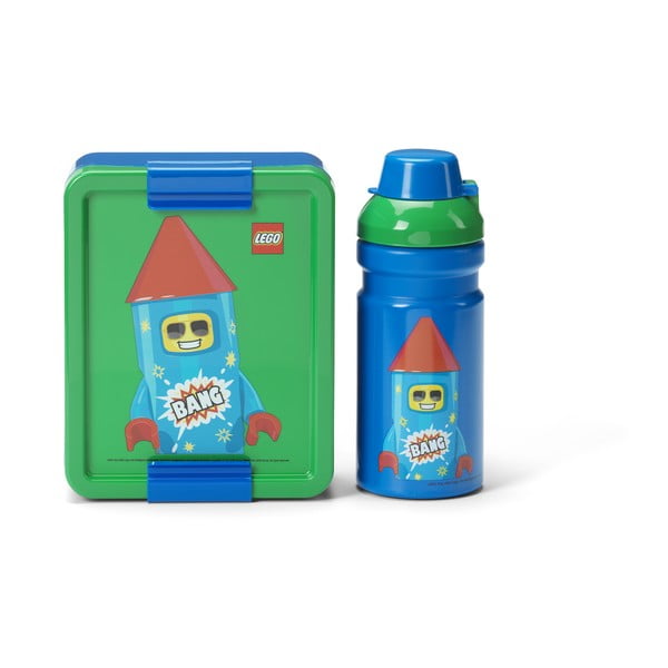 Otroška posoda za malico s steklenico za vodo Rocket – LEGO®
