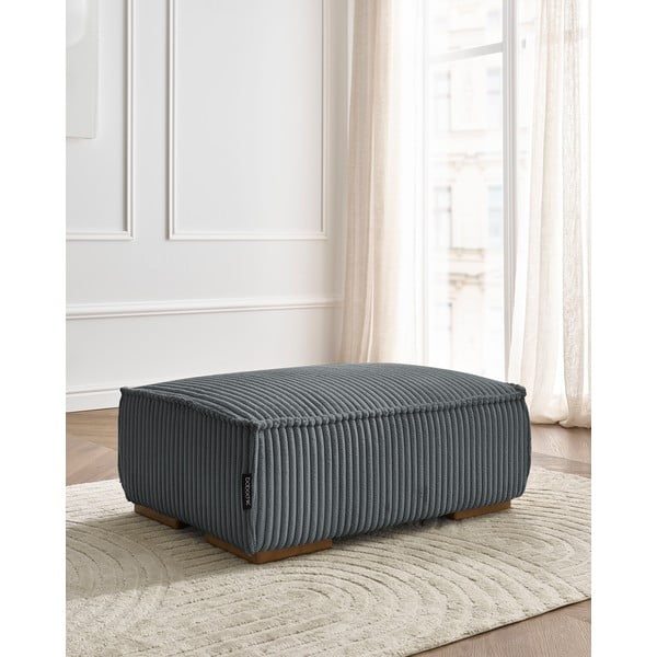 Temno siv tabure iz rebrastega žameta Chelsea – Bobochic Paris-image-1