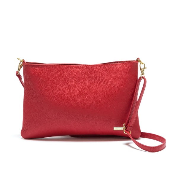 Rdeča usnjena torbica Anna Luchini Stella