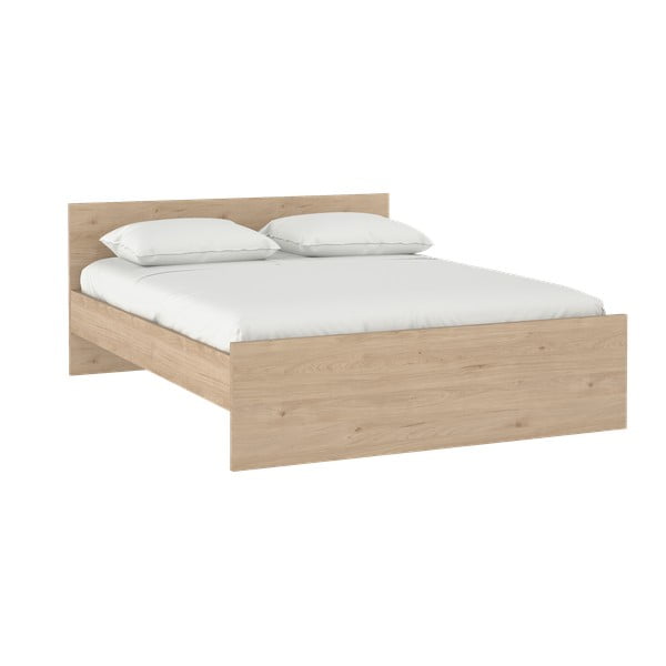 Zakonska postelja v hrastovem dekorju brez letvenega dna 180x200 cm v naravni barvi Naia – Tvilum