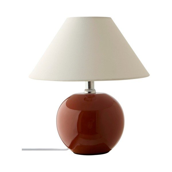 Rjava/kremno bela keramična namizna svetilka (višina 29 cm) Karamell – Jotex