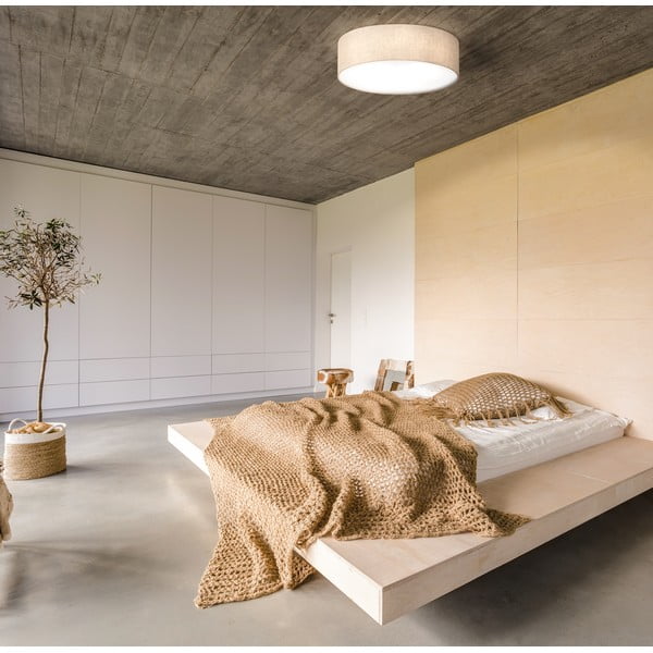 Bež stropna svetilka s tekstilnim senčilom ø 60 cm Thor – Fischer & Honsel-image-1