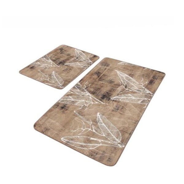 Rjave žametne kopalniške preproge v kompletu 2 ks 60x100 cm – Mila Home