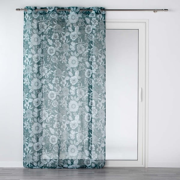 Modrozelena prosojna zavesa iz tančice 140x280 cm Milady – douceur d'intérieur