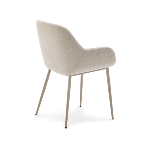 Kremno bel oblazinjen jedilni stol Konna – Kave Home-image-3