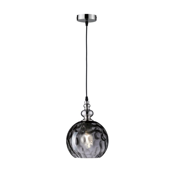 Črna viseča svetilka s steklenim senčilom Uller – Fischer & Honsel