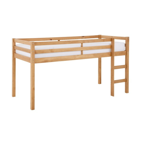Dvignjena otroška postelja iz masivnega bora 90x200 cm v naravni barvi Alpi – Støraa