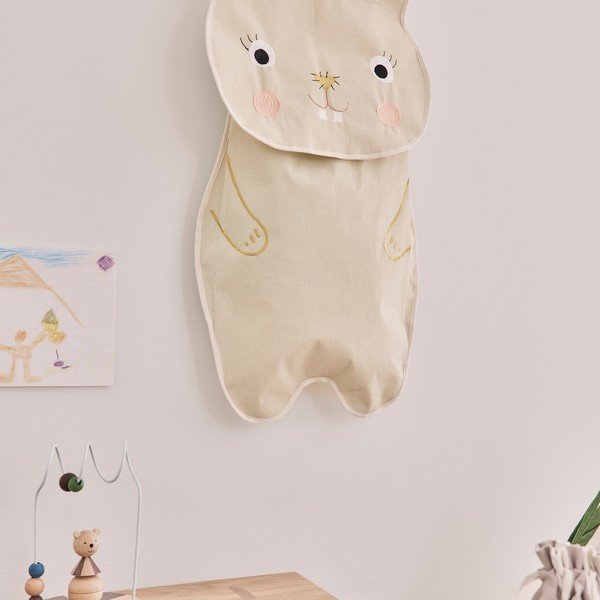 Kremno bel tekstilni viseči organizator 40x1x82 cm Darling Rabbit – OYOY Mini-image-3