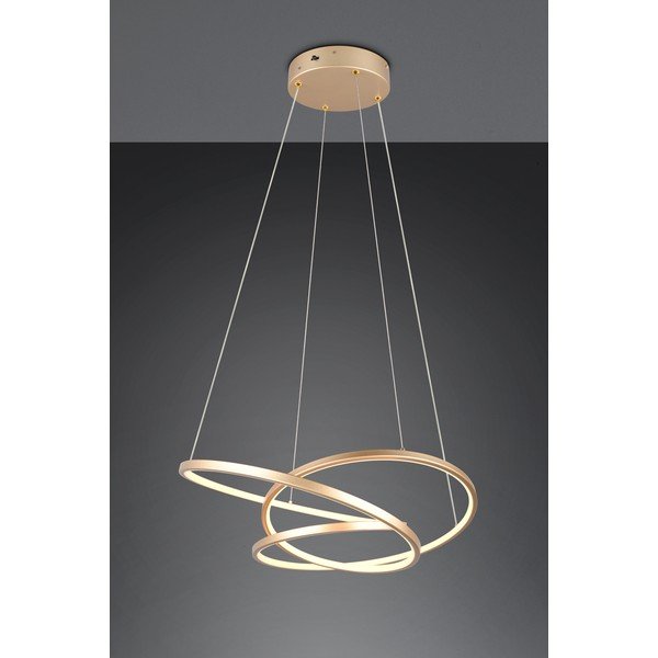 LED zatemnitvena viseča svetilka v zlati barvi Darvin – Trio-image-1