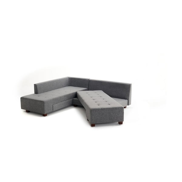 Balcab Home Bailey siva kotna raztegljiva sedežna garnitura, levi kot-image-2