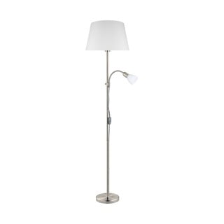 Siva stoječa svetilka s steklenim in tekstilnim senčilom (višina 170 cm) CONESA – EGLO