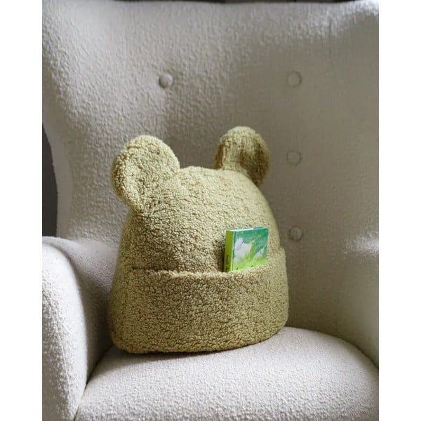 Zelena otroška blazina bouclé Teddy Pouch – Wigiwama-image-1