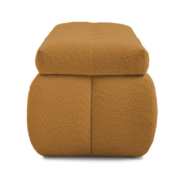 Gorčično rumena klop iz tkanine bouclé Mont Blanc – Bobochic Paris-image-3