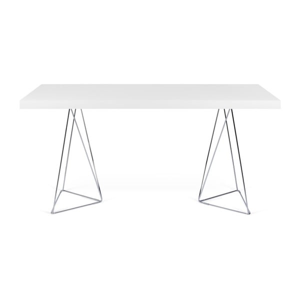TemaHome Bela miza z odlagalno desko, dolžina 160 cm