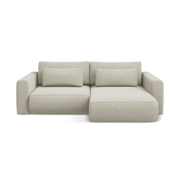 Bež raztegljiva/s prostorom za shranjevanje kotna sedežna garnitura (desni kot/z ležalnikom) Kapua – Makamii