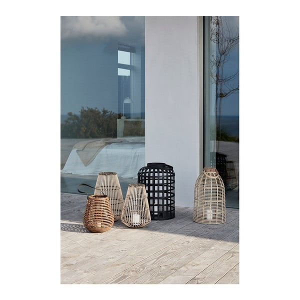 Komplet 2 črnih bambusovih lantern Hübsch Bamboo Garo-image-2