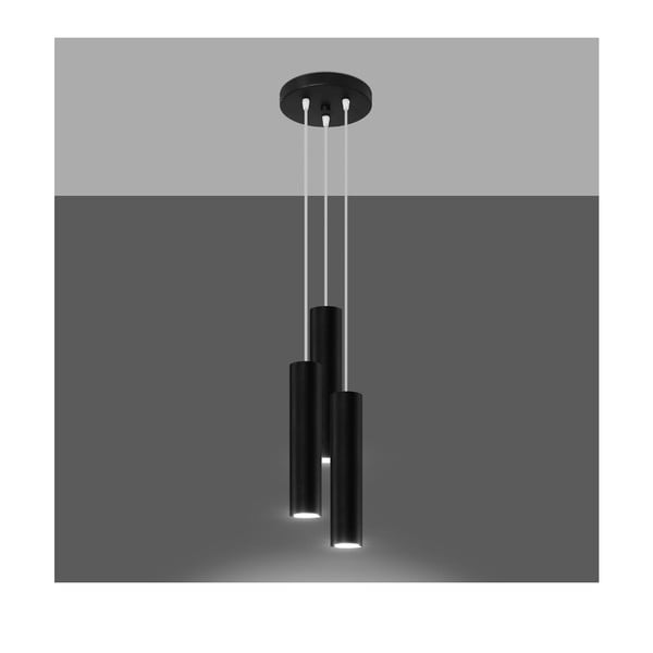 Črna viseča svetilka ø 6 cm Castro – Sollux-image-1