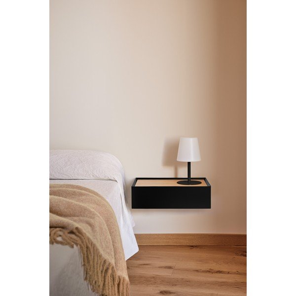 Črna stenska nočna omarica v hrastovem dekorju Arista – Teulat-image-1