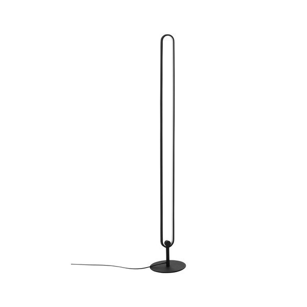 Mat črna kovinska LED zatemnitvena stoječa svetilka (višina 130 cm) Loop – Ellos Home