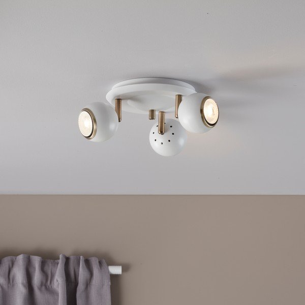 Bela stropna svetilka z detajli v zlati barvi Markslöjd Coco-image-1