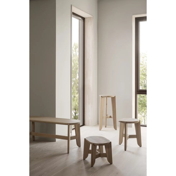 Barsko stol iz masivnega hrasta v naravni barvi (višina sedeža 75 cm) Eli – Blomus-image-2