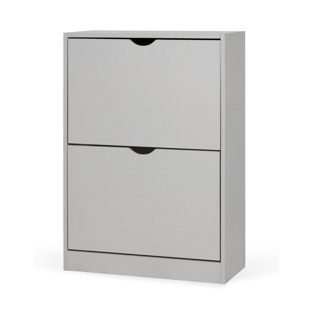 Siva preklopna omarica za čevlje Stelo