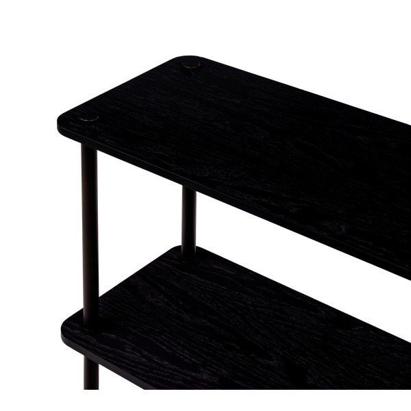 Črn regal v hrastovem dekorju 80x163x35 cm Teidi – noo.ma-image-4